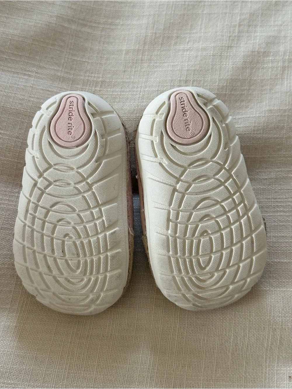 Stride Rite Velcro Shoes in Leopard Glittery Gold and Blush Pink